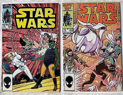Buy Star Wars #105 And #104 (1986) 💥Newsstand, Marvel Comics Books. • 24.13£