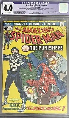 Buy Amazing Spider-Man #129 CGC 4.0 Restored. 1st Appearances Of The Punisher • 654.22£