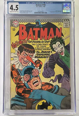 Buy Batman #186 DC Comics CGC 4.5 November 1966 1st Gaggy The Clown • 134.95£