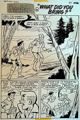 Buy Pep 327 Original Comic Art Archie Comics Page 1 What Did You Bring Jughead 1977 • 98.69£