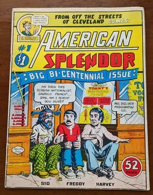 Buy American Splendor #1 1976. Harvey Pekar Robert Crumb. Underground Comix VG • 99£