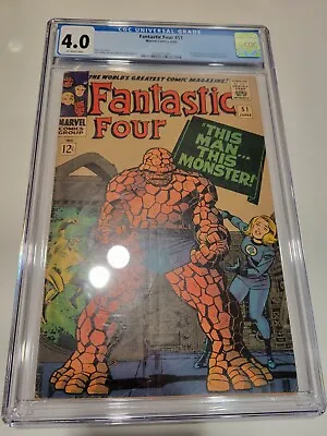 Buy Fantastic Four #51 1966 CGC 4.0 SILVER This Man This Monster Rare FLASH SALE!!! • 78.83£