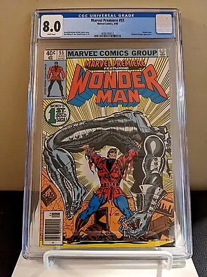 Buy Marvel Premiere # 55 CGC 8.0 Newsstand - 1st Wonder Man Solo Story!🔥 WP • 40.12£