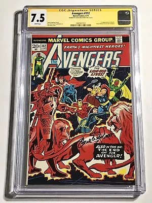Buy 1973 Avengers #112 SS CGC 7.5 SIGNED STEVE ENGLEHART 1st APPEARANCE OF MANTIS • 215.87£