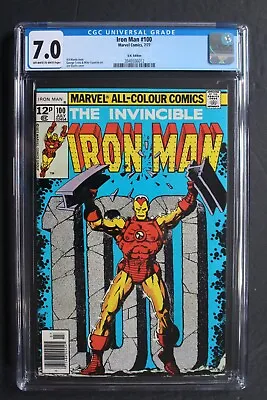 Buy Iron Man #100 Mandarin 1977 STARLIN Madame Masque Guardsman UK VARIANT CGC 7.0 • 54.42£