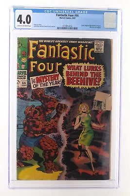 Buy Fantastic Four #66 - Marvel Comics 1967 CGC 4.0 2 Part Origin Of Him (Warlock) B • 47.17£