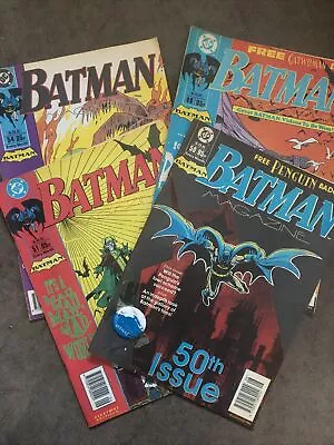 Buy Batman Magazine # 49-51, 54 X4 DC Comics 1992  With Original Penguin Badge • 12.99£