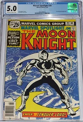 Buy Marvel Spotlight #28 CGC 5.0 June 1976 1st Solo Moon Knight Story • 71.50£