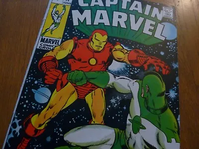 Buy Captain Marvel #14 - Marvel Comics (1969) Friedrich/Springer – Iron Man Cover UK • 24.99£