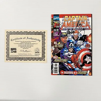 Buy Captain America Sentinel Of Liberty #1 1998 VF Signed By Stan Lee Mark Waid & Ro • 144£