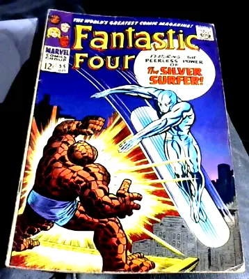 Buy FANTASTIC FOUR #55 (October 1966) Marvel Comic (4th Silver Surfer) Cents Issue B • 69.99£
