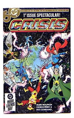 Buy Crisis On Infinite Earths #1 - DC Comics 1985 VF/NM. Mylar Cover & Backing Board • 10£