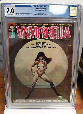 Buy VAMPIRELLA #1 (1969) CGC 7.0 Origin & 1st Appearance Of Vampirella, Warren • 988.26£