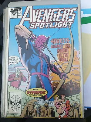 Buy AVENGERS SPOTLIGHT #21, 1989 Marvel Comics HAWKEYE & STARFOX Rare Nm Copper Age • 1.99£