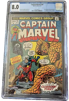 Buy Captain Marvel #26  Vf 8.0  Cgc   1st Thanos Cover  • 95.14£