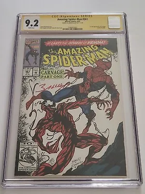 Buy AMAZING SPIDER-MAN #361 CGC 9.2 SS SIGNED By Mark Bagley 1ST CARNAGE! • 200.80£