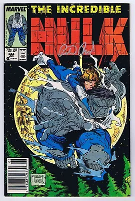 Buy Incredible Hulk #344 Newsstand Variant FN Signed W/COA Peter David 1988 Marvel • 39.54£