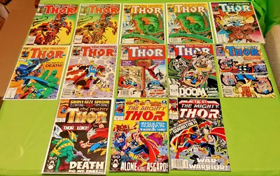 Buy The Mighty Thor Comic Book Lot (13) Some Newsstand 340-343, 378, 393, 409 & More • 39.41£