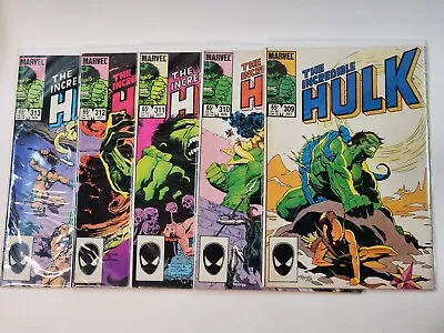 Buy Incredible Hulk 309 310 311 312 313 DIRECT Marvel 5 Book Run Copper Age 1985 • 19.76£