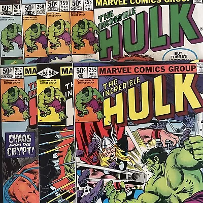 Buy Incredible Hulk #255 256 257 258 259 260 & 261 (Marvel) Lot Of 6 Comics! • 63.88£