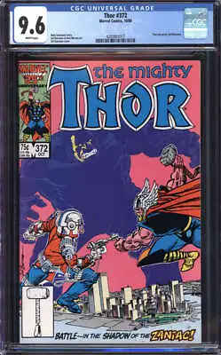 Buy Thor #372 Cgc 9.6 White Pages // Thor Pin-up Marvel 1986 • 59.30£