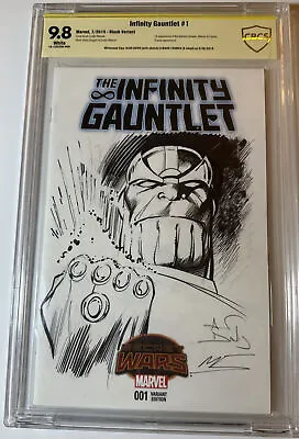 Buy Infinity Gauntlet #1 CBCS 9.8 Signed And Sketched By Alan Davis And Mark Farmer • 237.18£