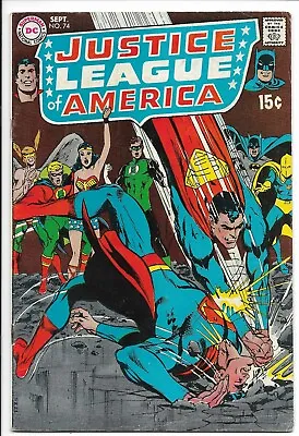 Buy JUSTICE LEAGUE OF AMERICA #74 Fine+ 6.5 KEY ISSUE 1st Meeting GA/SA Superman! • 23.61£