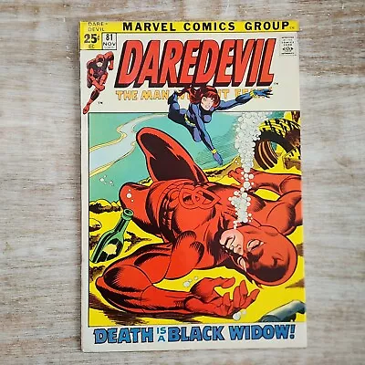Buy Daredevil 81, Beginning Of D.D. And Black Widow Team Up Graded Raw 6.5 FN+ • 19.79£