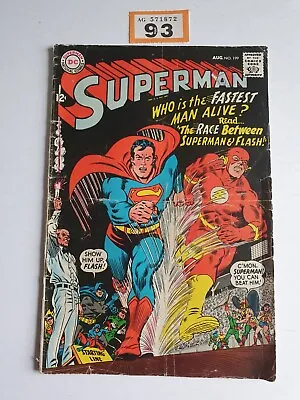 Buy SUPERMAN COMICS  # 199  DC COMICS AUGUST 1967 1st SUPERMAN FLASH RACE KEY ISSUE • 33.98£