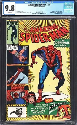 Buy Amazing Spider-man #259 CGC 9.8 NM/MT Origin Of Mary Jane Watson Marvel 1984 • 117.47£