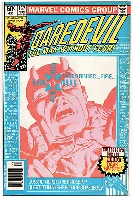 Buy Daredevil #167 Marvel Frank Miller  David Michelinie Mauler Nov 1980 Newsstand • 8£