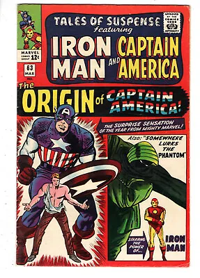 Buy Tales Of Suspense #63 (1965) - Grade 5.5 - 1st Silver Age Origin Captain America • 118.54£