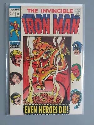 Buy Marvel Comics Iron Man #18 1969 Even Heroes Die! MADAME MASQUE, HYDRA, NICK FURY • 22.50£