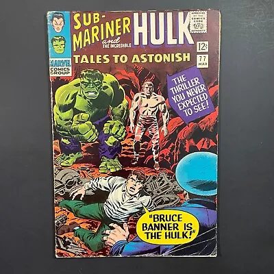 Buy Tales To Astonish 77 KEY Silver Age Marvel 1966 Sub-Mariner Hulk Comic Stan Lee • 19.95£