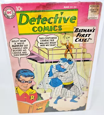 Buy Detective Comics #265 Dc Silver Age Batman Origin Retold *1958* 2.5* • 34.02£