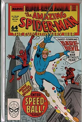 Buy AMAZING SPIDER-MAN ANNUAL #22 KEY 1st SPEEDBALL 1988 Marvel NM (9.4) • 27.66£