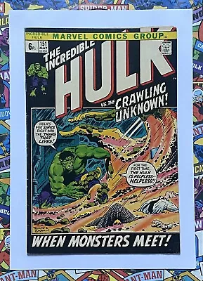 Buy Incredible Hulk #151 - May 1972 - The Crawling Unknown Appearance! - Vg/fn (5.0) • 10.99£