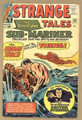 Buy Strange Tales 125 VG Kirby Cover Thing Human Torch Sub-Mariner 1964 Marvel T621 • 47.57£