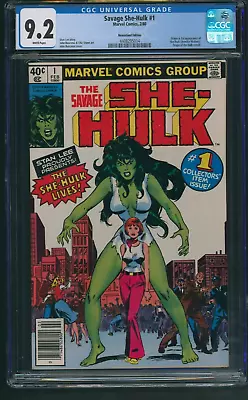 Buy Savage She-Hulk #1 CGC 9.2 WP Newsstand Edition Marvel Comics 1980 New Slab • 95.28£