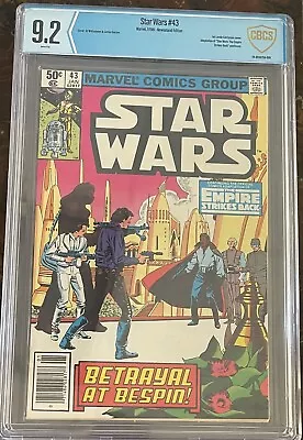 Buy Star Wars #43 Newsstand Variant CBCS 9.2 1981 White Pages Like Cgc • 63.96£