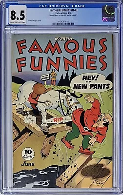 Buy Famous Funnies #143 CGC 8.5 Eastern Color 1946 Double Cover 8.0 1st Cover • 592.96£