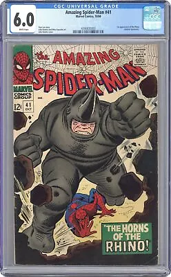 Buy Amazing Spider-Man #41 CGC 6.0 1966 4390835003 1st App. Rhino • 507.70£