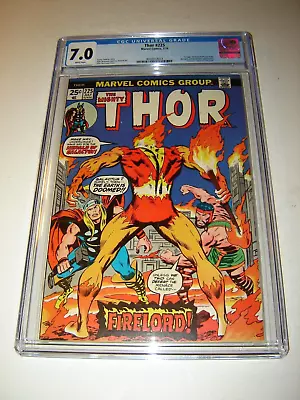 Buy Thor #225  CGC 7.0 White Pages 1st App. Firelord Bronze Age Key  Marvel Comic • 133.81£