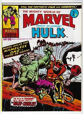 Buy MIGHTY WORLD OF MARVEL # 86 -UK Marvel Comic 25 May 1974- Hulk Fantastic Four VF • 5.95£
