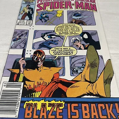 Buy Spectacular Spider-Man #123 NEWSSTAND (1987) Dwayne Turner Blaze Cover Mid Grade • 2.66£