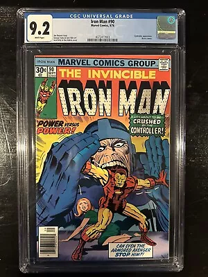 Buy Iron Man #90 CGC 9.2 (Marvel 1976)  White Pages!  Controller Appearance! • 52.28£
