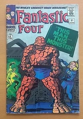 Buy Fantastic Four #51 Silver Age Comic (Marvel 1966) VG+ Condition Silver Age Comic • 146.25£