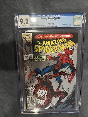 Buy The Amazing Spider-Man #361 CGC 9.2 WP 4/92 Marvel 2nd Printing, Fresh From CGC • 99.94£
