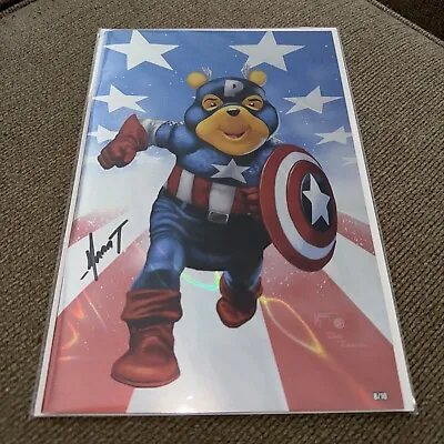 Buy All Out Pooh - Captain America #154 Homage Foil Signed By Mychaels RARE NM+ 🔥 • 70.96£