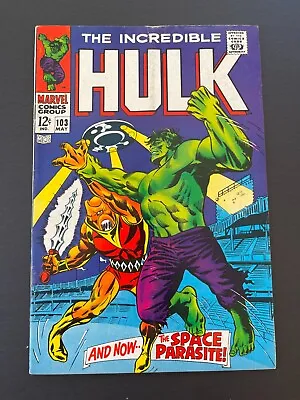 Buy  Incredible Hulk #103 - 1st Appearance Of Space Parasite (Marvel, 1968) Fine • 24.47£